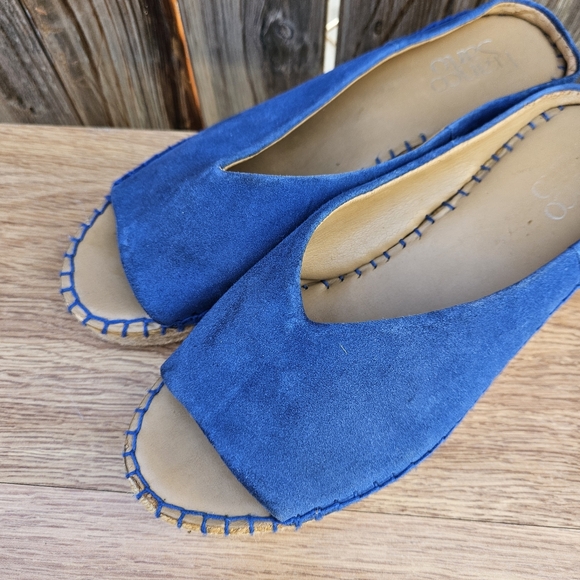 Franco Sarto Blue Suede Women's Slip-On Sandals Size 7 - Picture 3 of 16